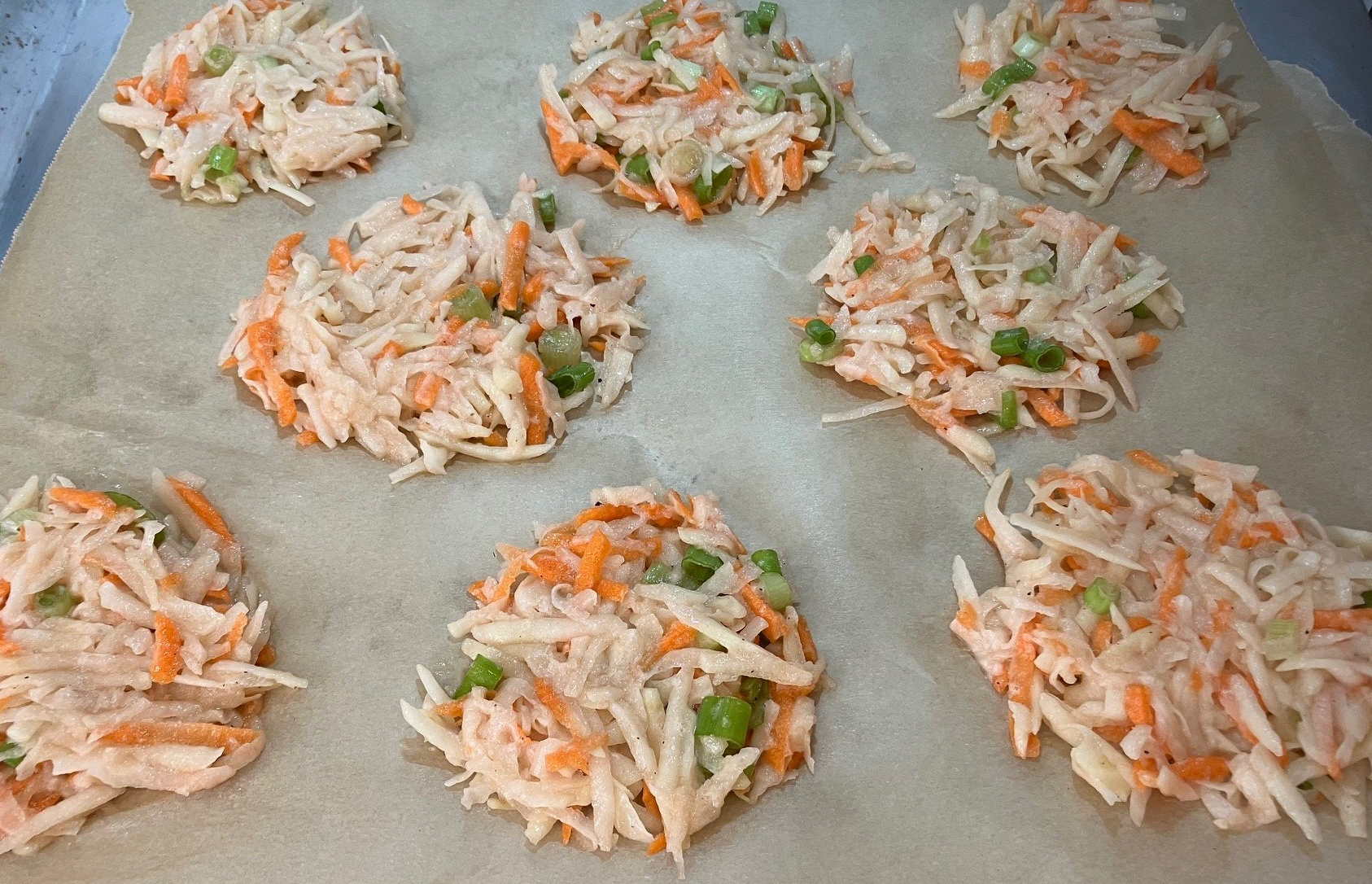 Ovenbaked, OilFree Carrot and Potato Latkes with Easy SugarFree